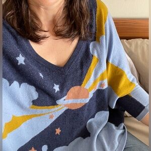 Happy Sheep Galactic Space Sweater